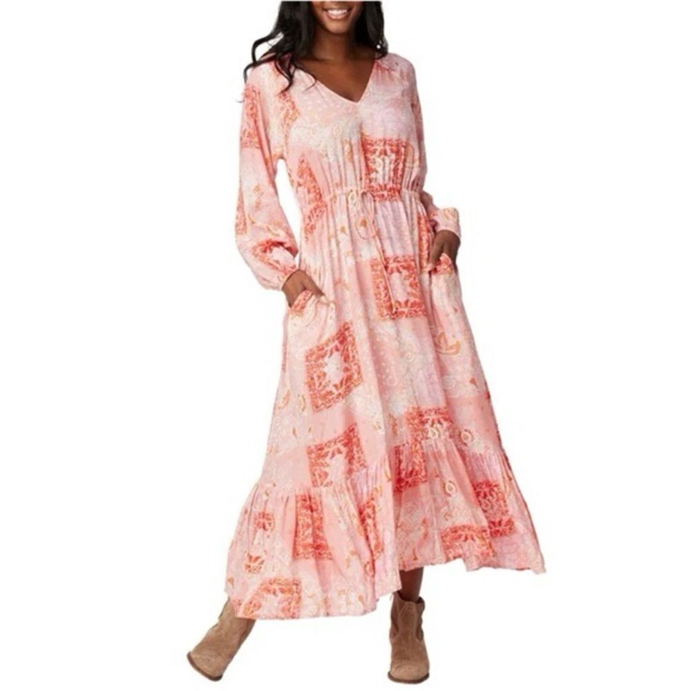 Roller Rabbit Maisie Patchwork Olaya maxi dress in pink